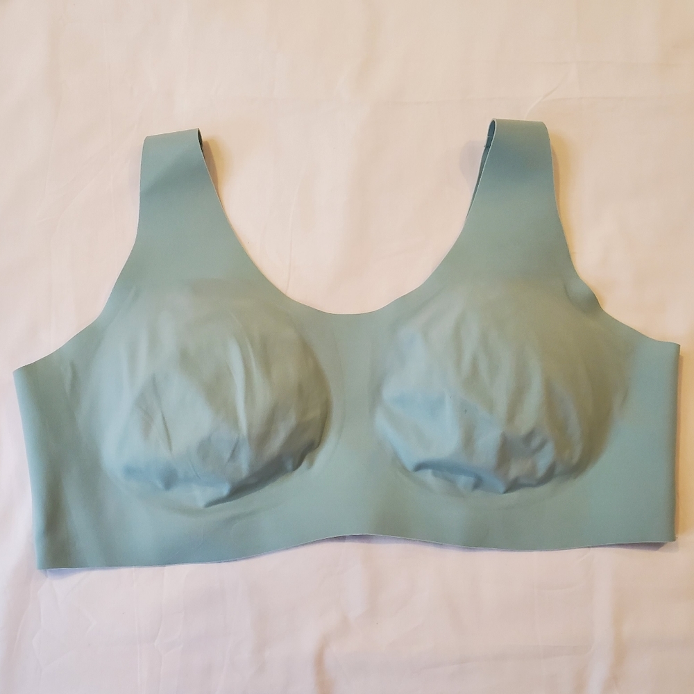 Knix LuxeLift Pullover Bra Wire Free Size XXXXL Sage Blue Green 4X